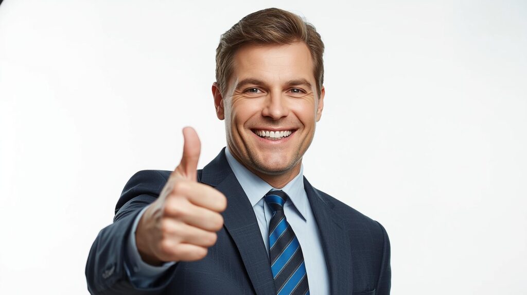 caucasian boss and happy approve (2)